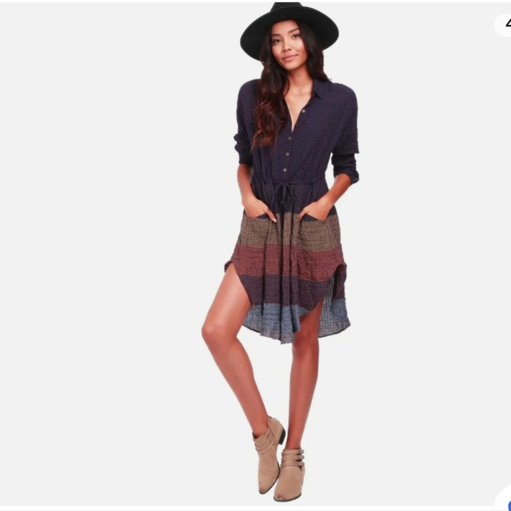 Free People Ray of Light Button Down Dress